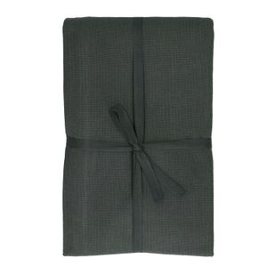 Tablecloth, organic cotton, dark green blend, 145 x 250 cm