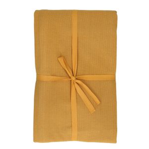Tablecloth, organic cotton, ochre yellow blend, 145 x 250 cm