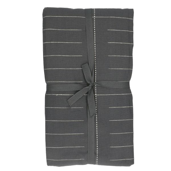 Tafelkleed, bio-katoen, antraciet met ingeweven strepen, 145 x 300 cm Tafelkleed, bio-katoen, antraciet met ingeweven strepen, 145 x 300 cm