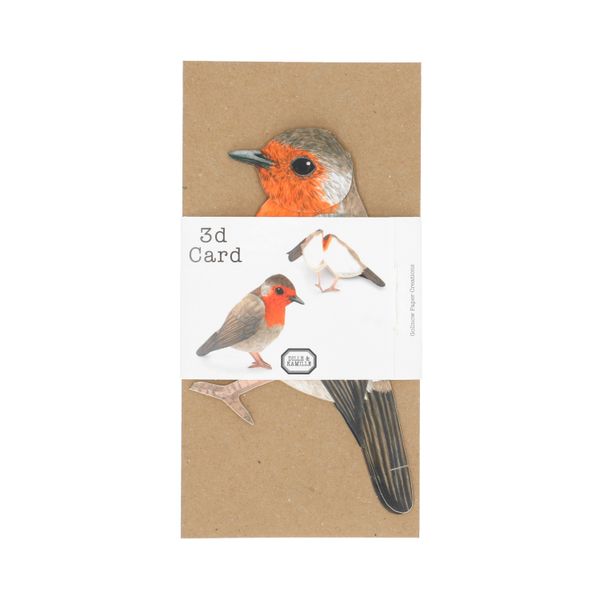 Kaart 3D met envelop, roodborstje Kaart 3D met envelop, roodborstje
