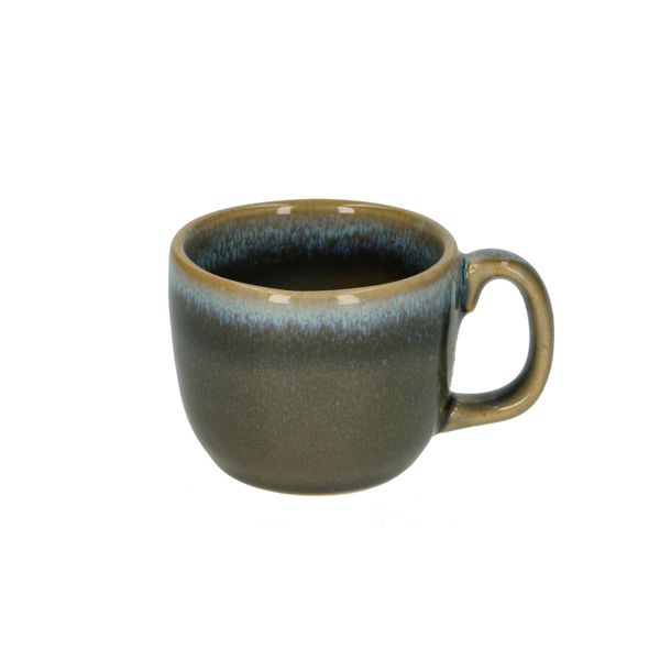 Espressokop reactieve glazuur, steengoed, blauw