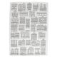 Tea towel, cotton, white/black with façade pattern