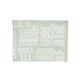 Tea towel, cotton, green/white with façade pattern 