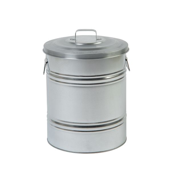 Poubelle, modèle droit, zinc, 30 L
