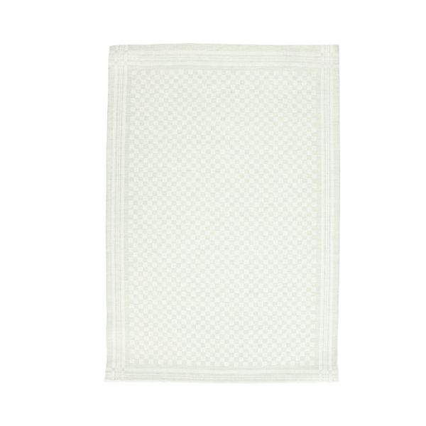 Thee-/glazendoek, linnen&katoen, groen/wit geruit