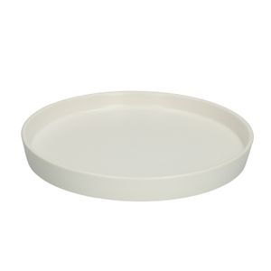 Bloempotschotel, aardewerk, mat wit, Ø 17,5 cm