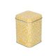 Boîte, ocre jaune à motif feuillage, 7 x 7 cm