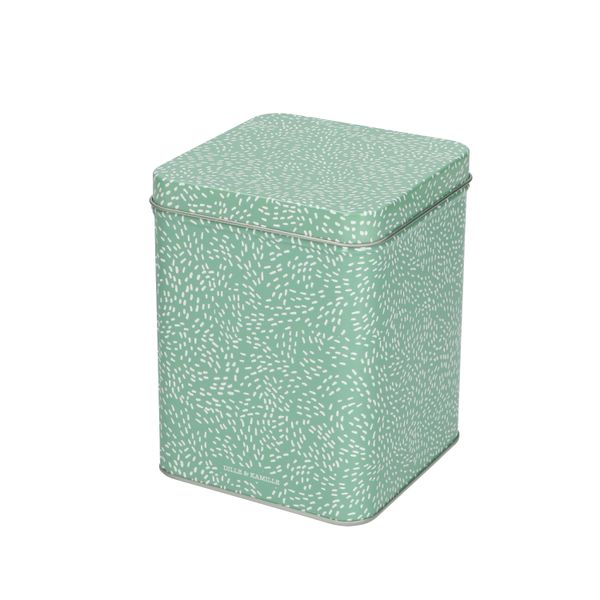 Boîte, vert pointillé, 10 x 10 cm