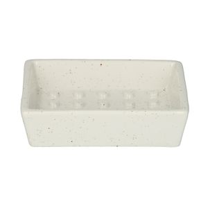 Porte-savon, céramique, blanc moucheté