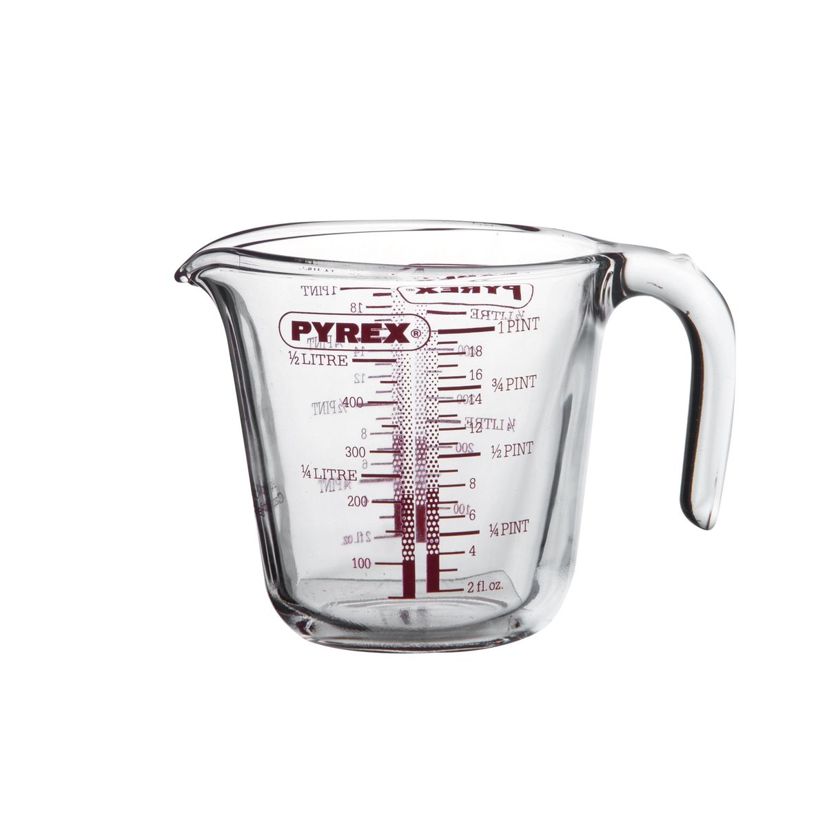 Messbecher Pyrex, Glas, 0,5 l, Messbecher & Messlöffel