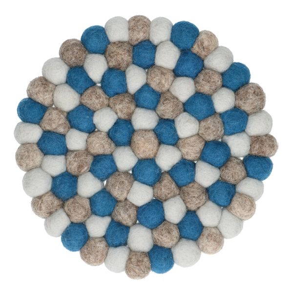 Dessous de plat, feutrine, bleu, Ø 21 cm