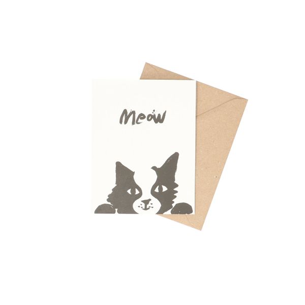 Kaart met envelop, meow