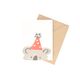 Card with envelope, koala with party hat