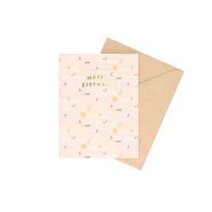 Card with envelope, birthday, swimming