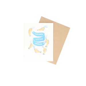 Card with envelope, birth, little shrimp