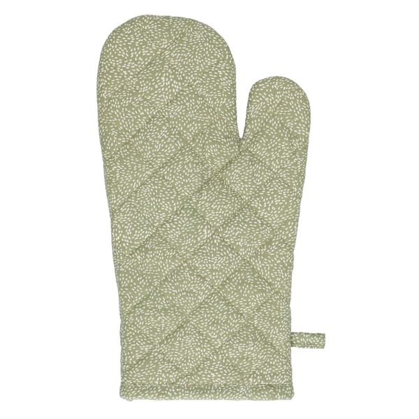 Oven mitt, organic cotton, green mottled