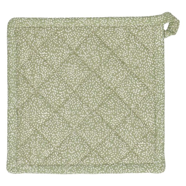 Potholder, organic cotton, green speckled