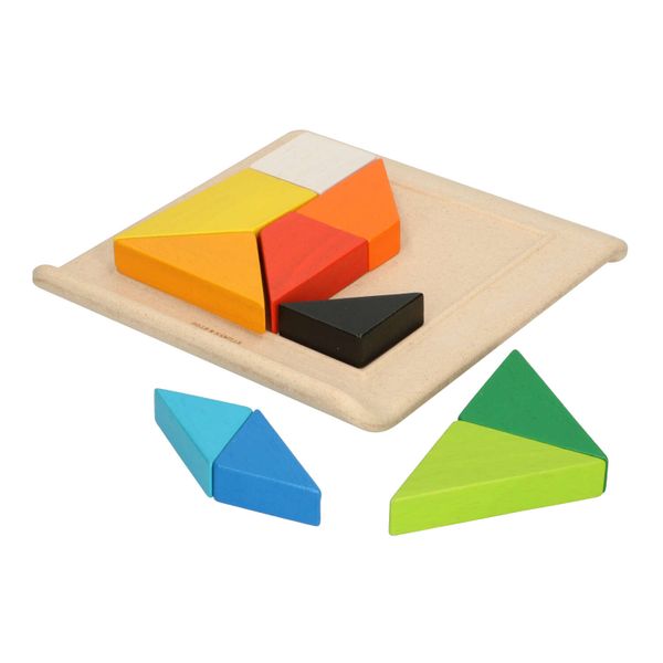 Tangram, rubberhout, 3+