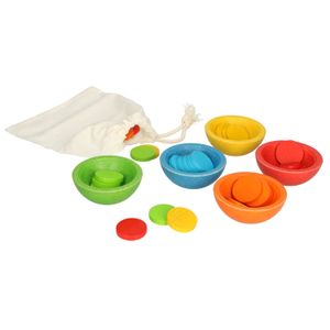 Sorting and colouring game, rubberwood, 18m+