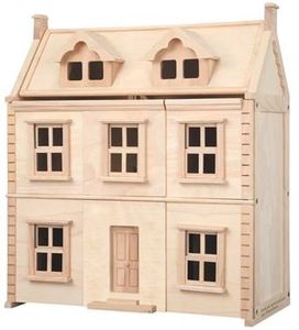 Wooden doll house, rubberwood, 73 x 64 cm