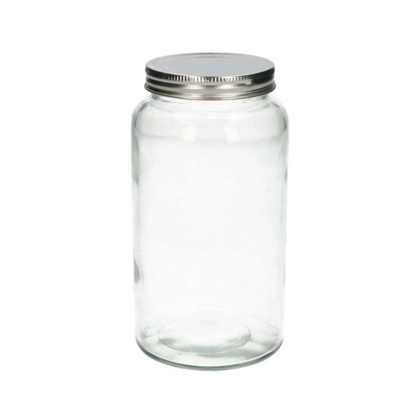 Voorraadpot, glas en metaal, 780 ml