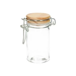 Beugelpotje met houten dop, glas, 90 ml