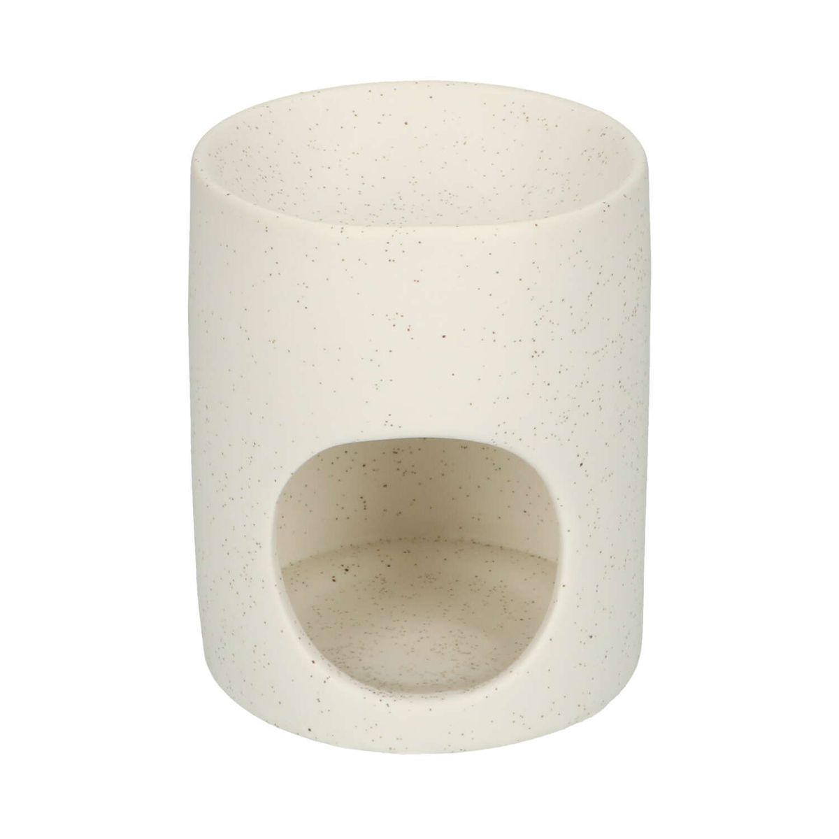 Duftlampe, Keramik, weiß gesprenkelt, Ø 8 x 10 cm