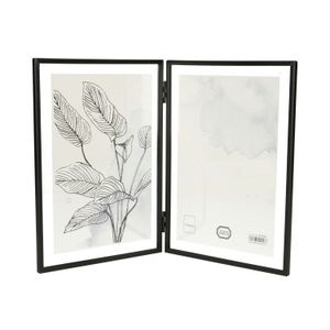 Doppel- Bilderrahmen, Metall, schwarz, 2x 13 x 18 cm