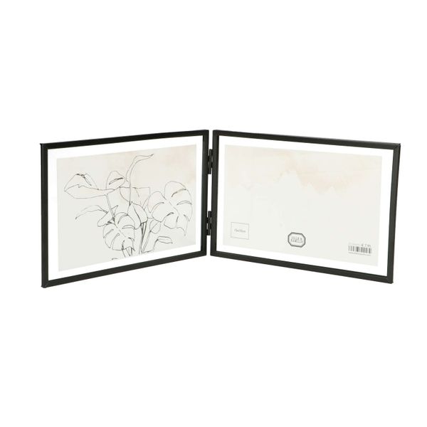 Doppel-Bilderrahmen, Metall, schwarz, 2x 15 x 10 cm