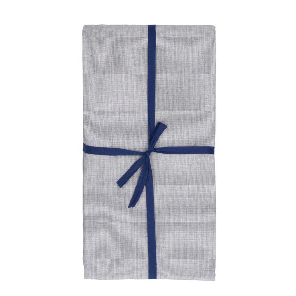 Nappe, coton bio, bleu/blanc chiné, 145 x 300 cm