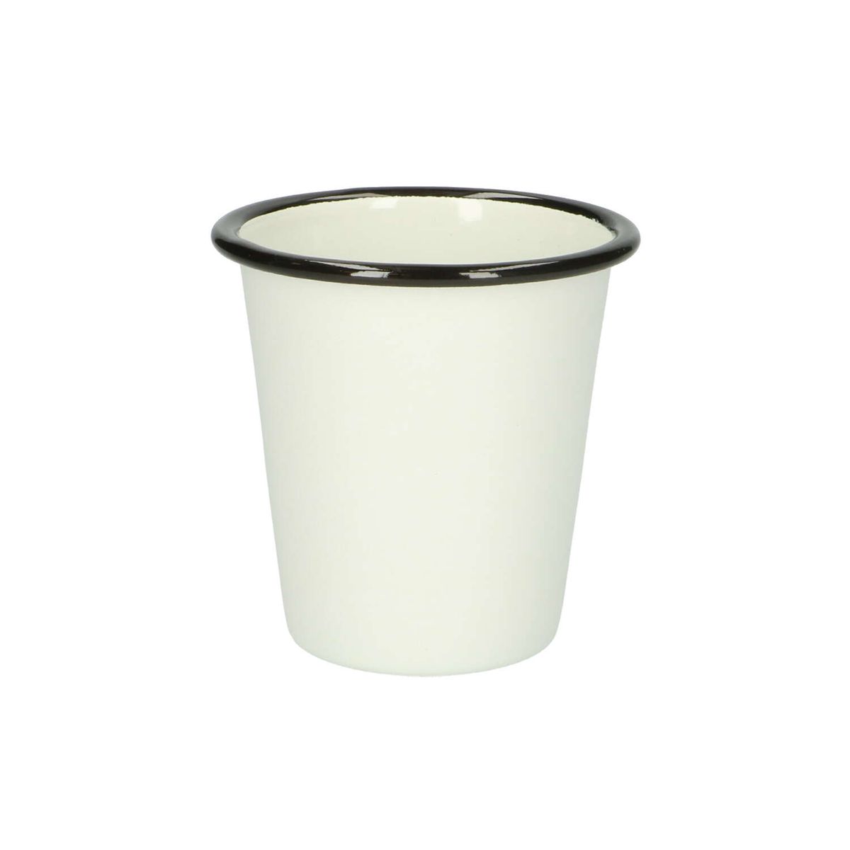 Argon Tableware Bols d'émail Blanc - Plats de Camping en Plein air en métal - 16cm - Noir/Gris