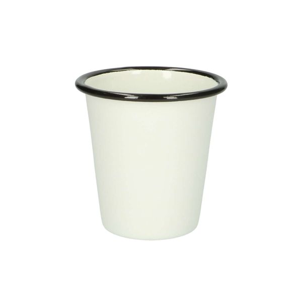 Cup, enamel, black/white, Ø 9 cm