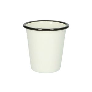 Cup, enamel, black/white, Ø 9 cm