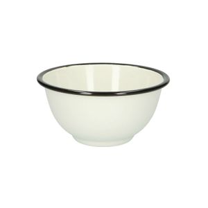 Bowl, enamel, black/white, Ø 13,5 cm