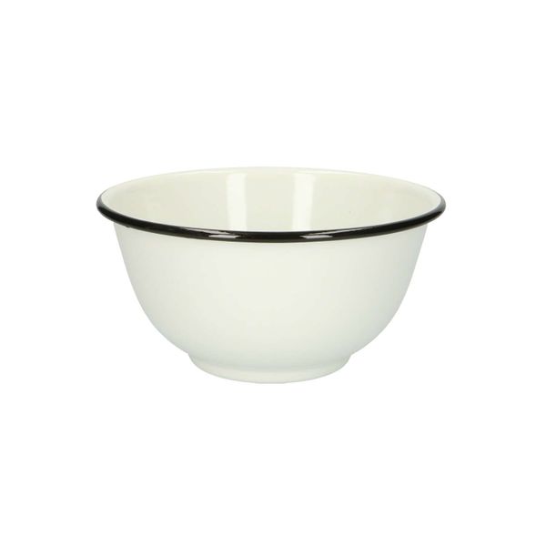 Bowl, enamel, black/white, Ø 17 cm