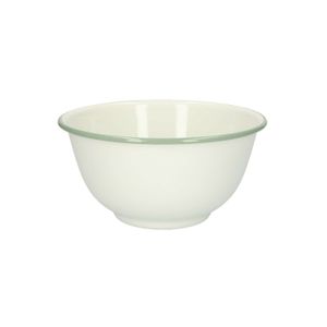 Bowl, enamel, green-grey/white, Ø 17 cm