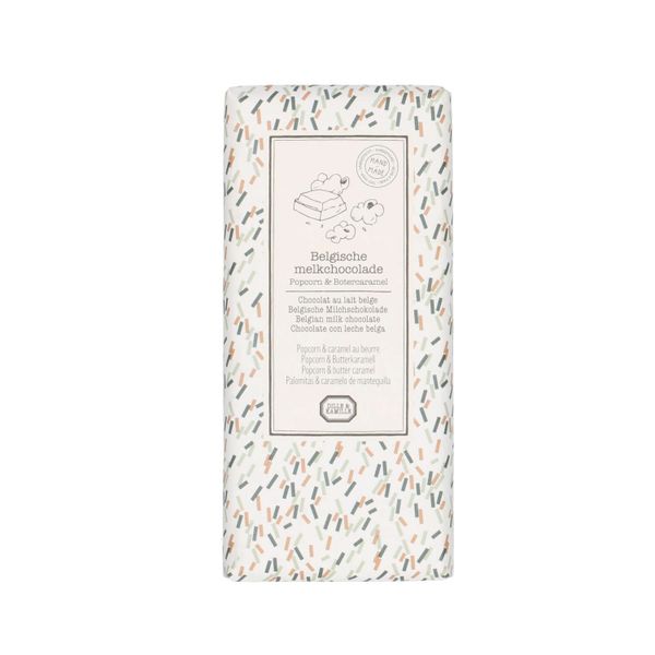 Chocoladereep, popcorn & botercaramel, 130 gr