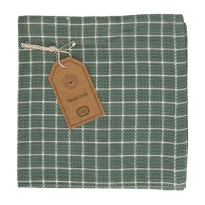 Dishcloth, organic cotton, green-grey/white chequered