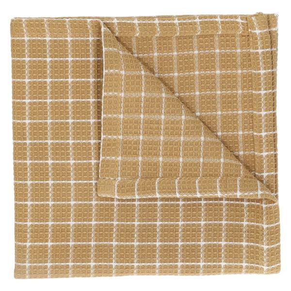Vaatdoekje, bio-katoen, zandkleurig/wit geruit
