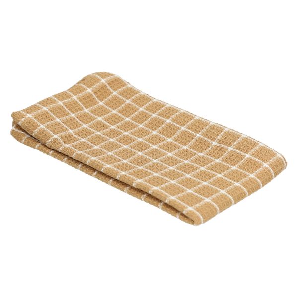Lavette, coton bio, couleur sable/blanc, à carreaux