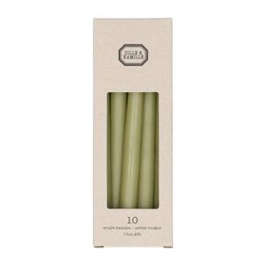 Dinner candles, light green, 17 cm, 10 pieces