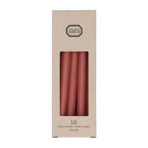 Kaarsjes smal, roze, 17 cm, 10 stuks