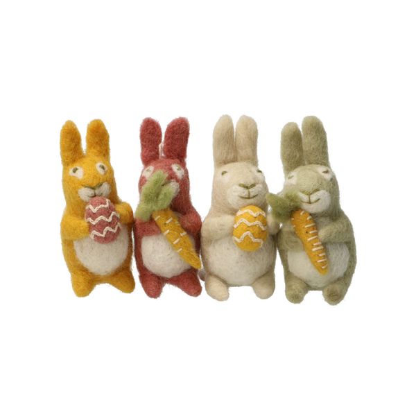 Paashanger konijn, vilt, geel