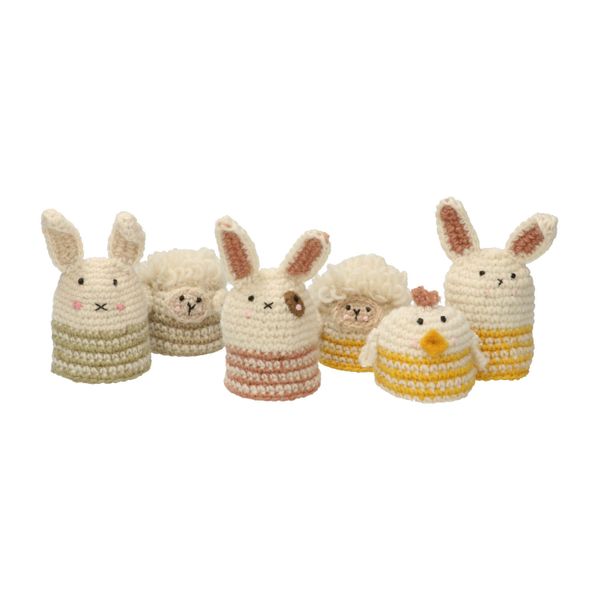 Bonnet d’œuf, lapin, laine, jaune