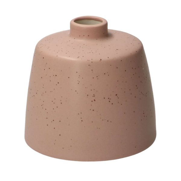 Vase, céramique, mat, vieux rose moucheté, Ø 9,5 cm