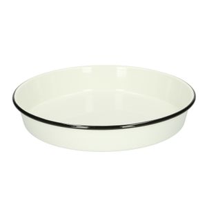 Baking dish, enamel, black/white, Ø 24 cm