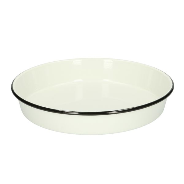 Bakvorm, emaille, zwart/wit,Ø 24 cm