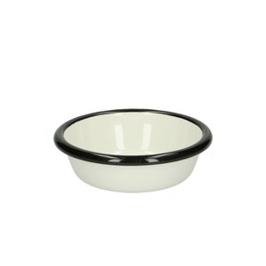 Bakje, emaille, zwart/wit, Ø 10,5 cm