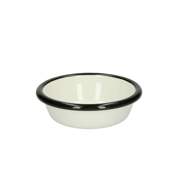 Bakje, emaille, zwart/wit, Ø 10,5 cm