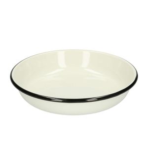 Pasta plate, enamel, black/white, Ø 23 cm